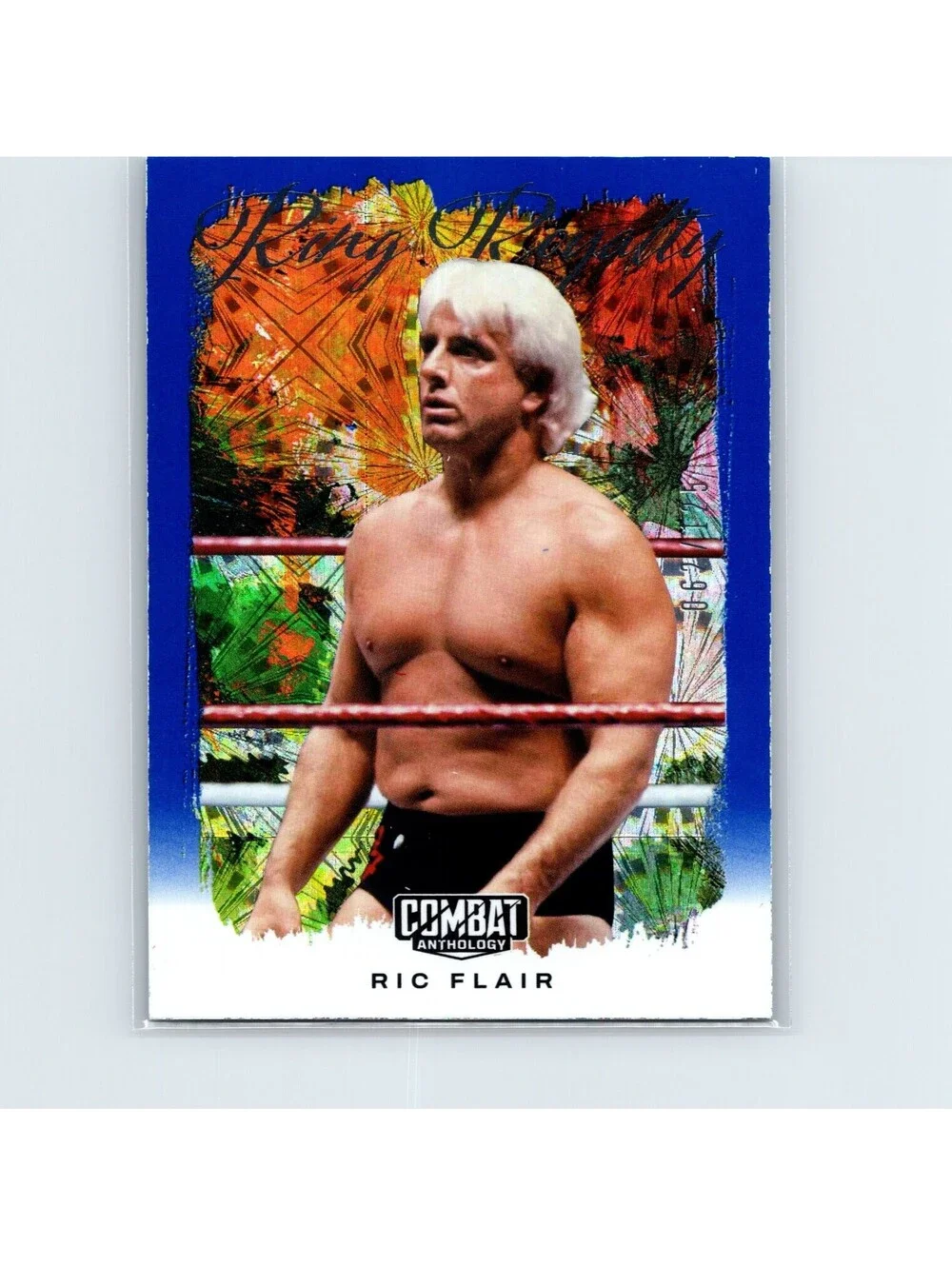 2025 Panini Combat Anthology Ric Flair #11 Ring Royalty Blue Fireworks #/125